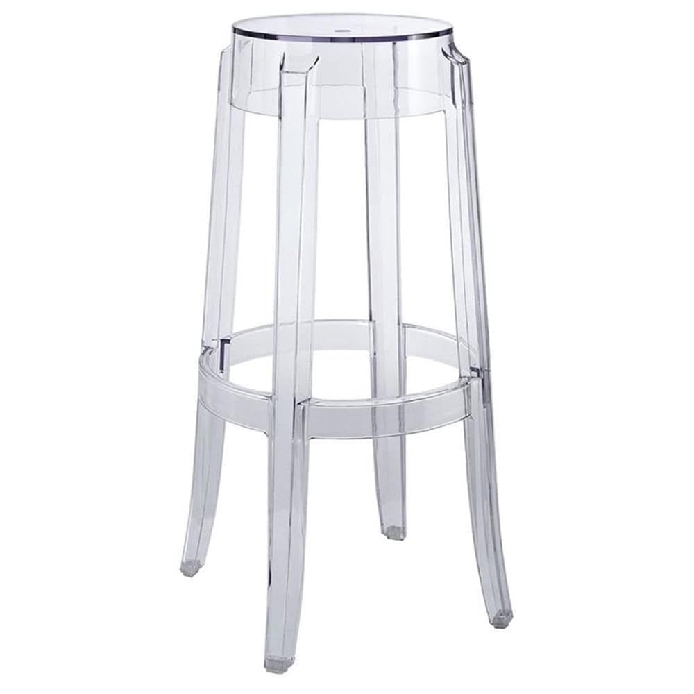 Banco de bar Modway Casper 30 com acabamento em plástico transparente