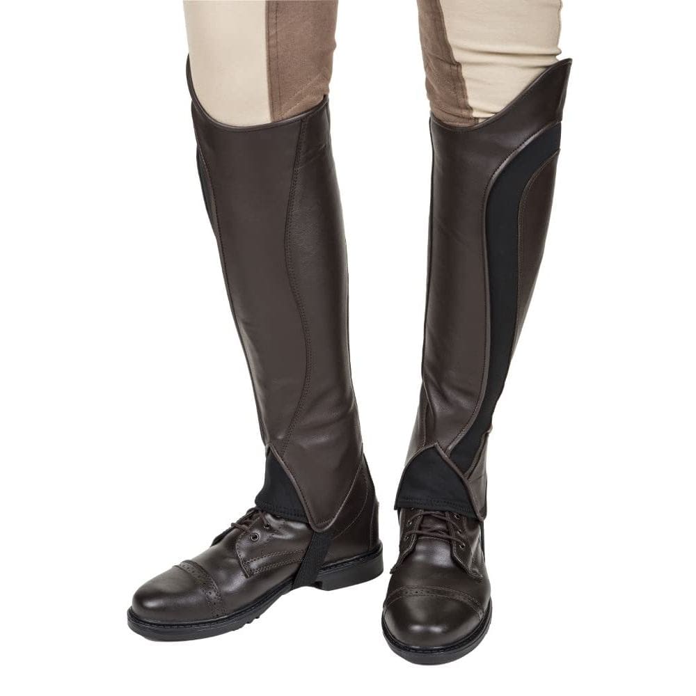 Meia calça TuffRider Derby Leather para mulheres XL Mocha