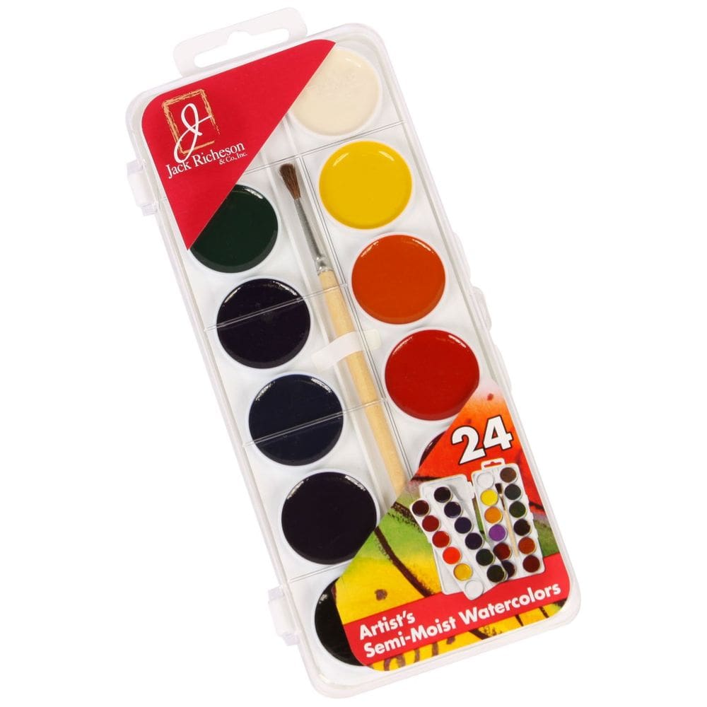 Conjunto de aquarela Jack Richeson Student Semi Moist 24 cores