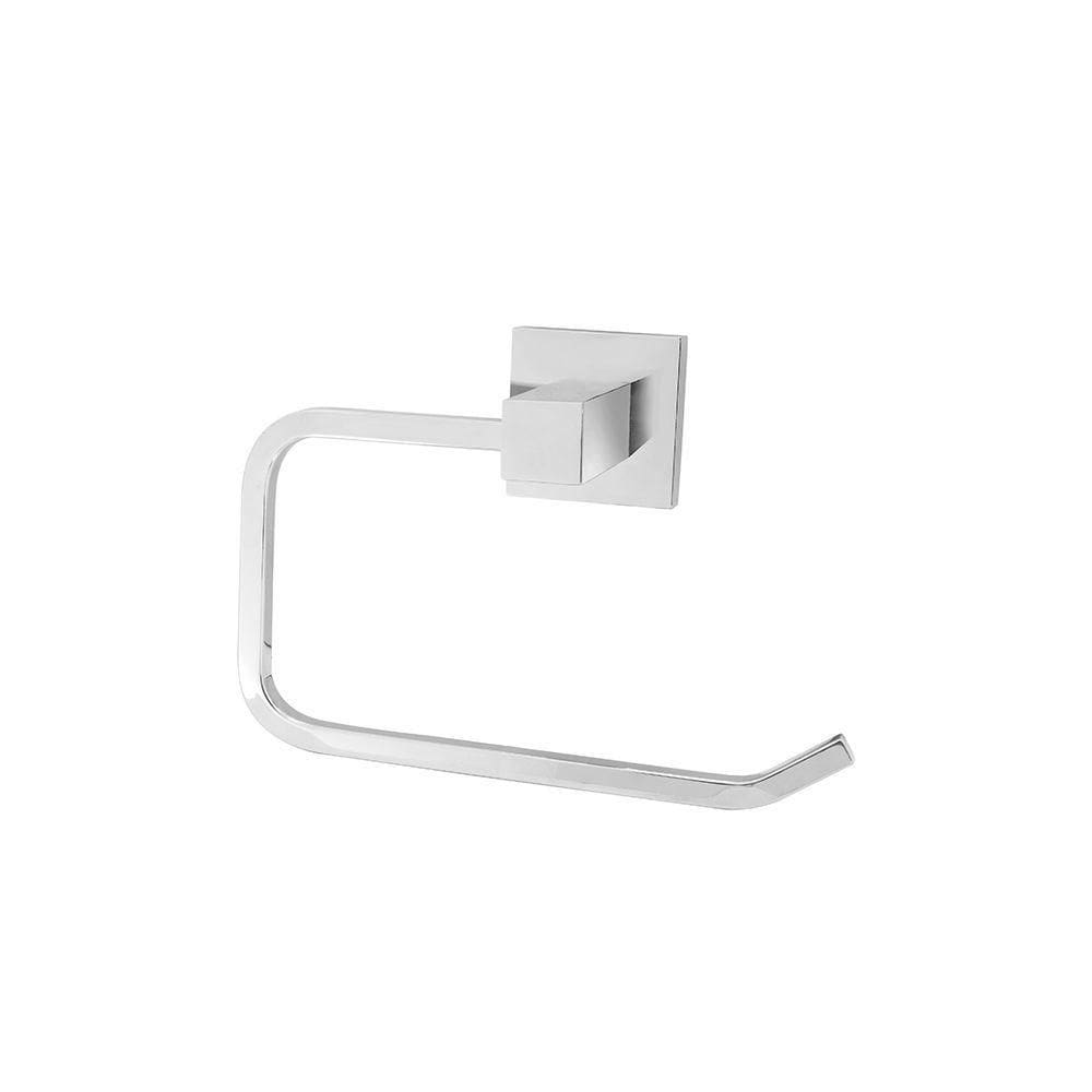 Acessório Banheiro Lavatório Porta Toalha De Rosto Papeleira Parede Quadrada Metal Cromada