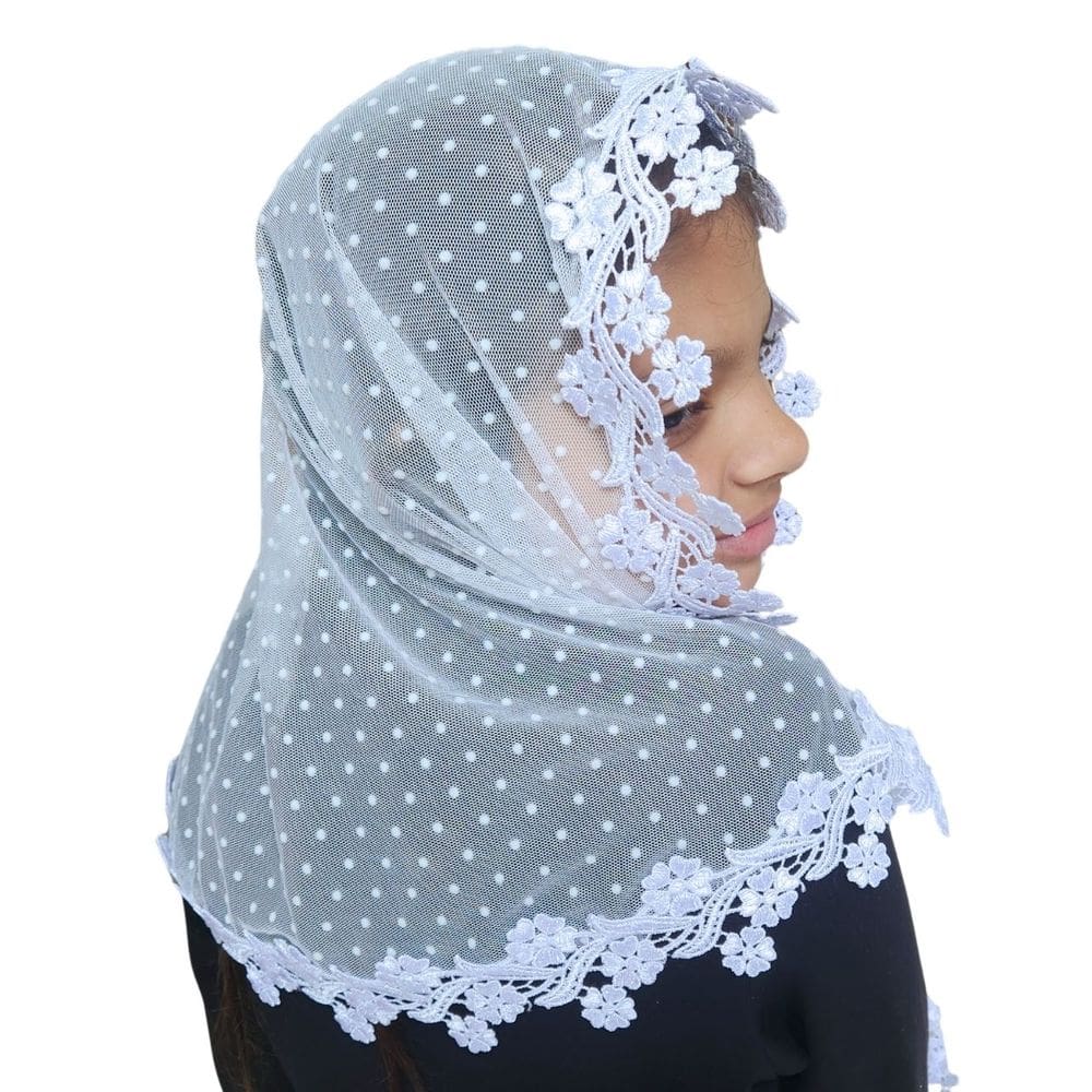 Véu CCB Infantil Tule Poá Bolinha 4 a 8 Anos