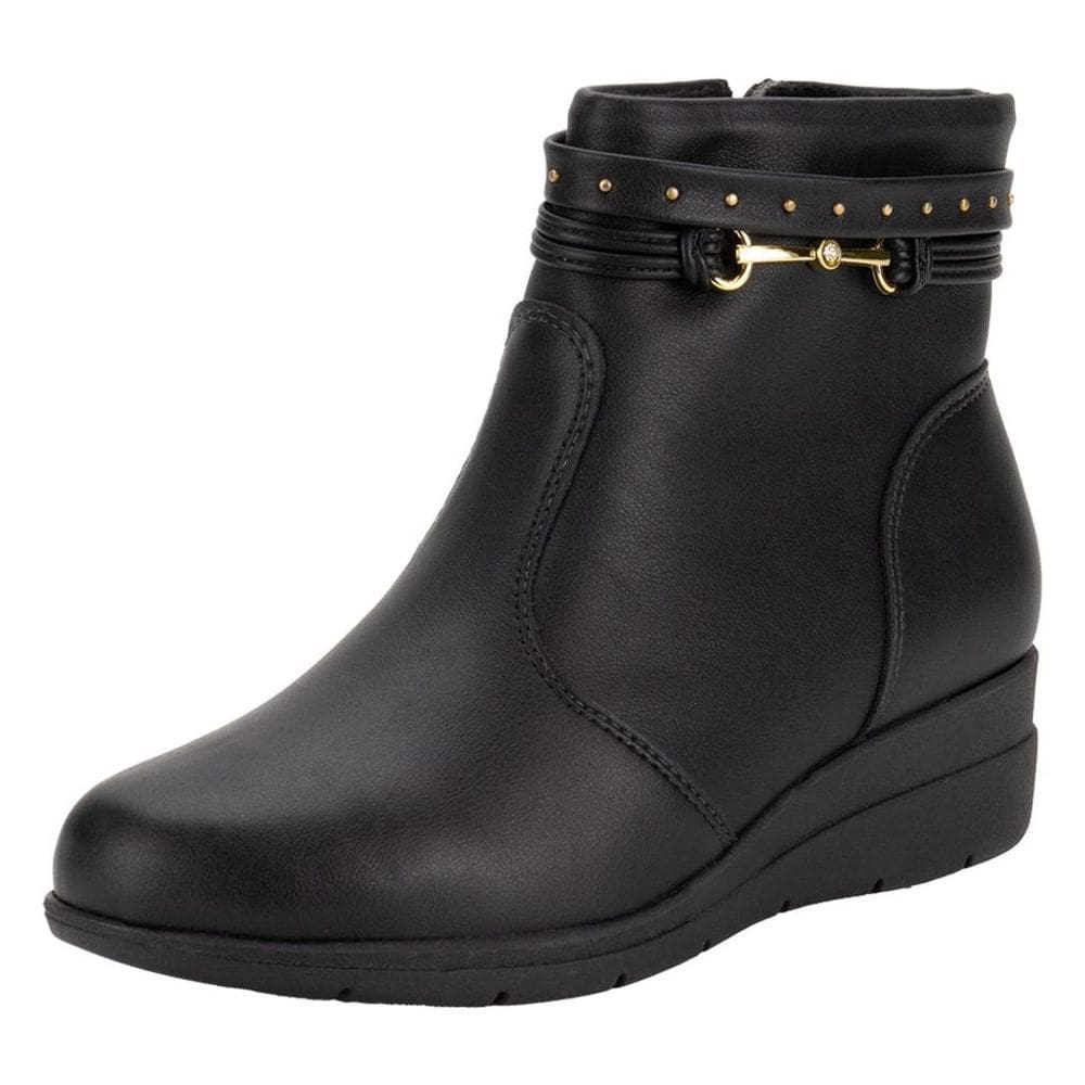 Bota Feminino Conforto Pins Anabela Charme Cano Baixo Modare