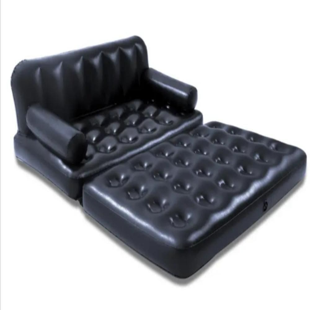 Sofa Cama Casal Inflavel 5 Em 1 Multifuncional Poltrona Dupla 300kg Reclinavel Sala Quarto Viagem