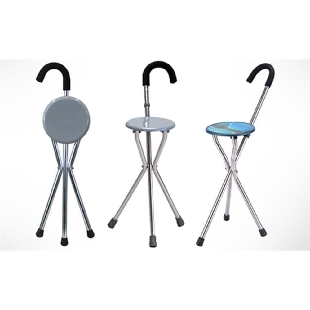 Bengala Com Banco Assento Em Aluminio Dobravel Bastao Banqueta Banquinho Dobravel Para Idosos Fila Caminhada