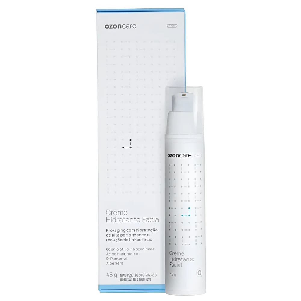 Creme Hidratante Facial Proaging Ozonizado Ativo 45G Ozoncare Aloe Vera Reducao De Linhas Vegano