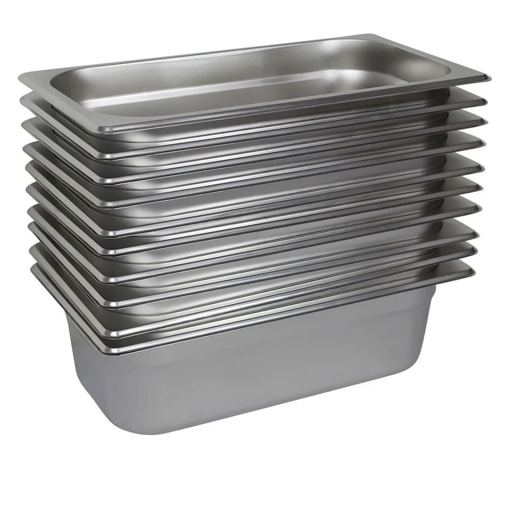10 Cubas Gastronômica Buffet GN 1/9 100mm Aço Inox Sem Alça