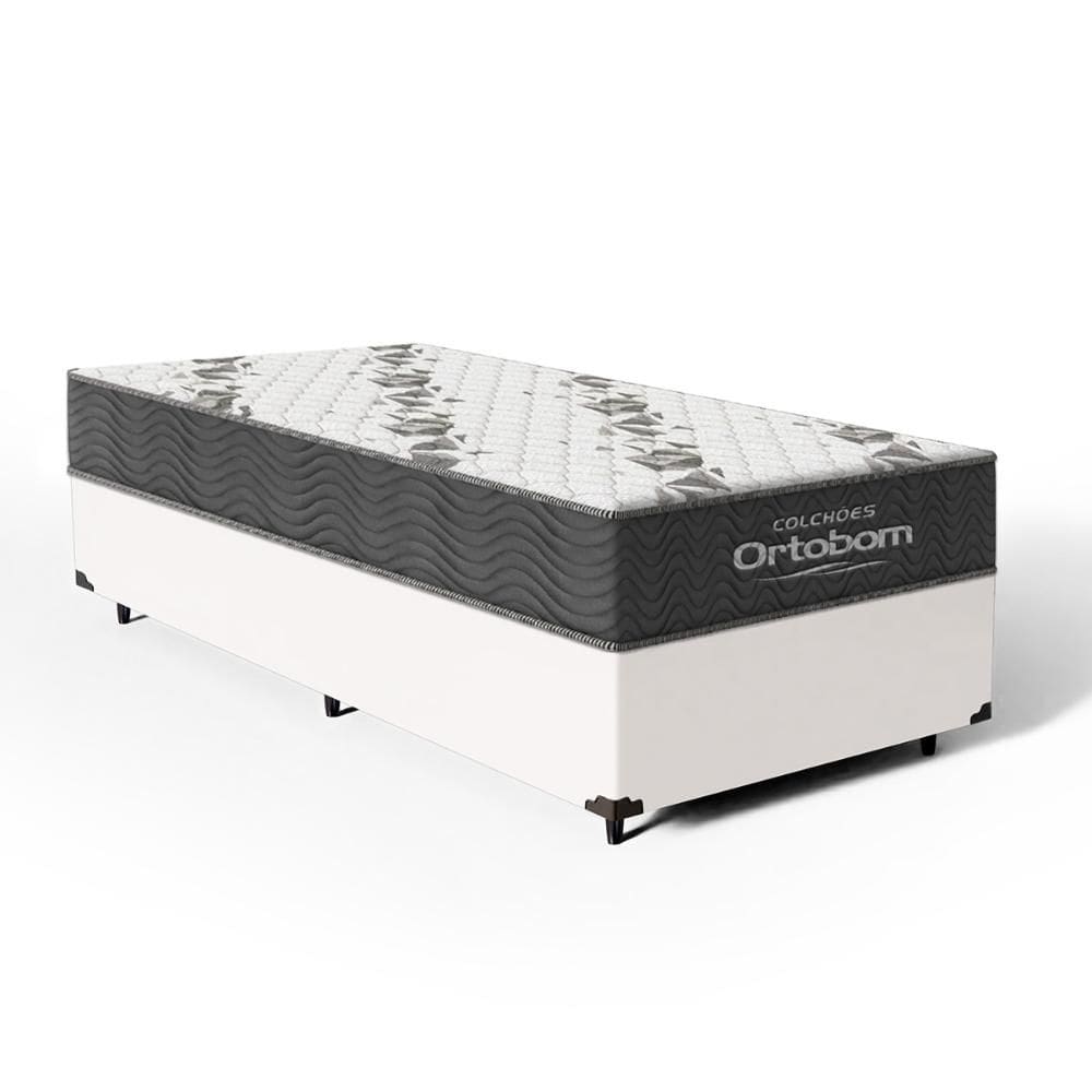 Cama Box com Colchão de Espuma D33 Ortobom Airtech 100 Solteiro 88cm
