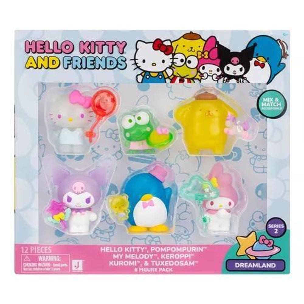 Hello Kitty And Friends Pack Com 6 Figuras Dreamland Sunny 4320
