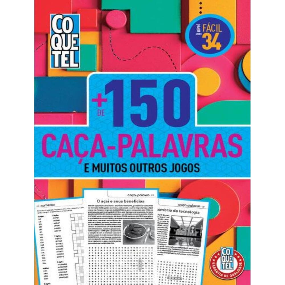 Livro Coquetel + 150 Caca-Palavras Facil 34