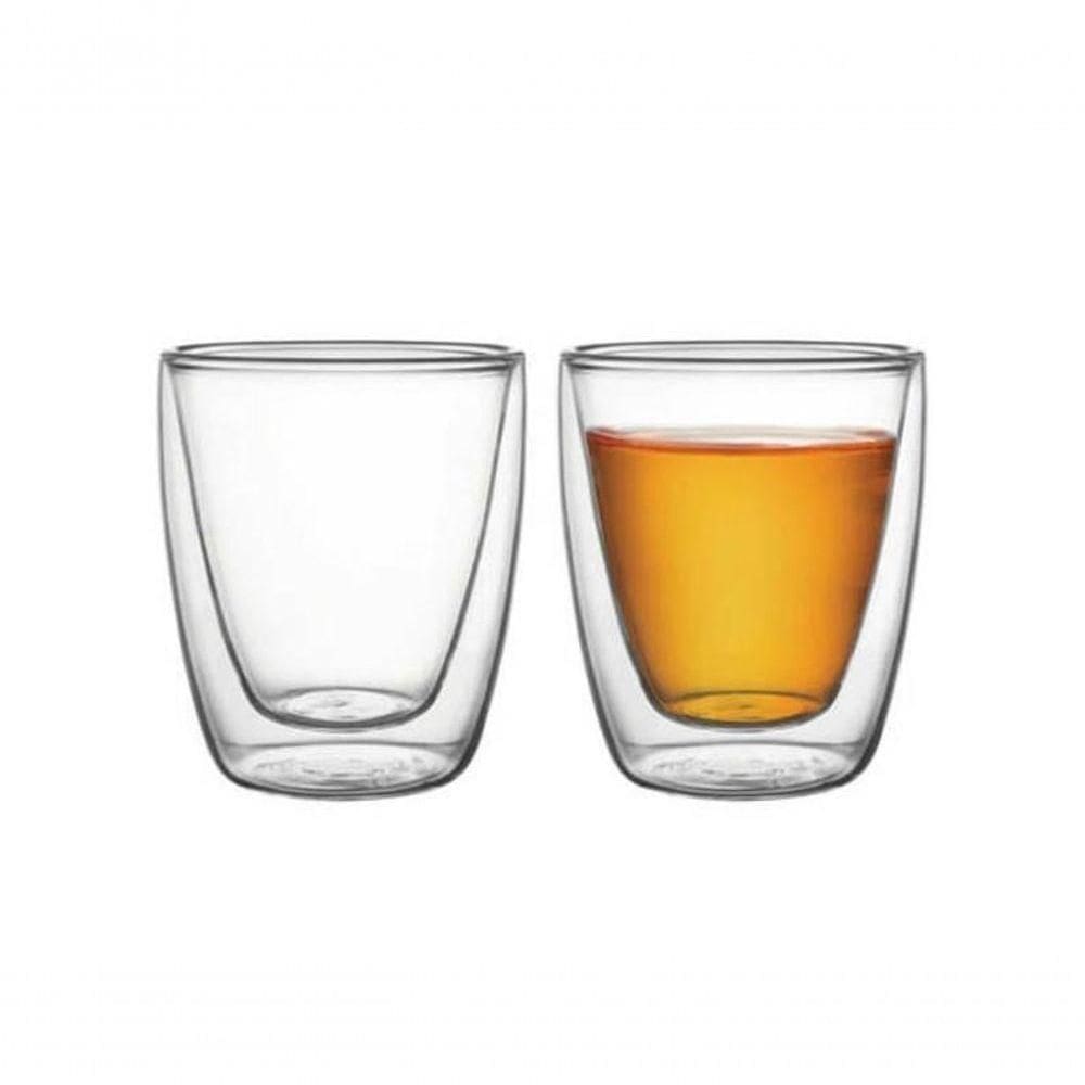 Jogo De Xícaras Para Chá E Café Tramontina Em Vidro Duplo 2 Peças