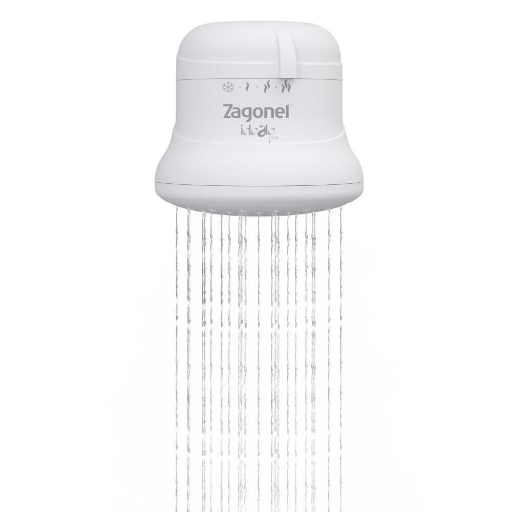 Ducha Ideale Plus Com Cano 4 Temperaturas Branco Blindada Zagonel 6800W 220V