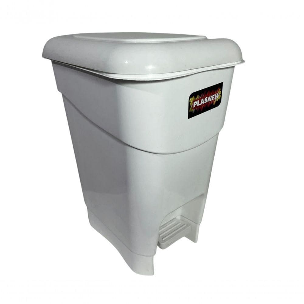 Coletor Cesto Lixeira De Pedal 12 Lt Plasnew Branco