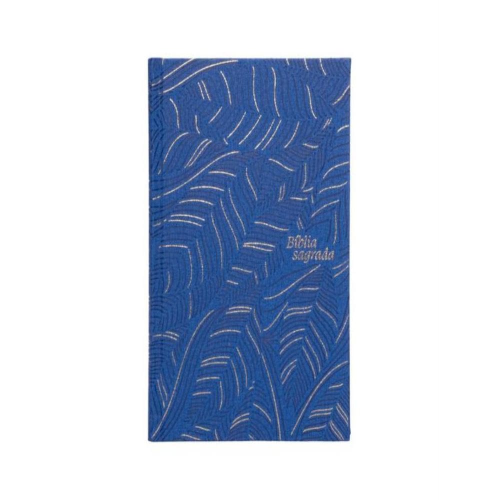 Biblia Slim Nvi - Letra Grande - Couro-Soft Azul Sobre Capa Dura - Abstrata