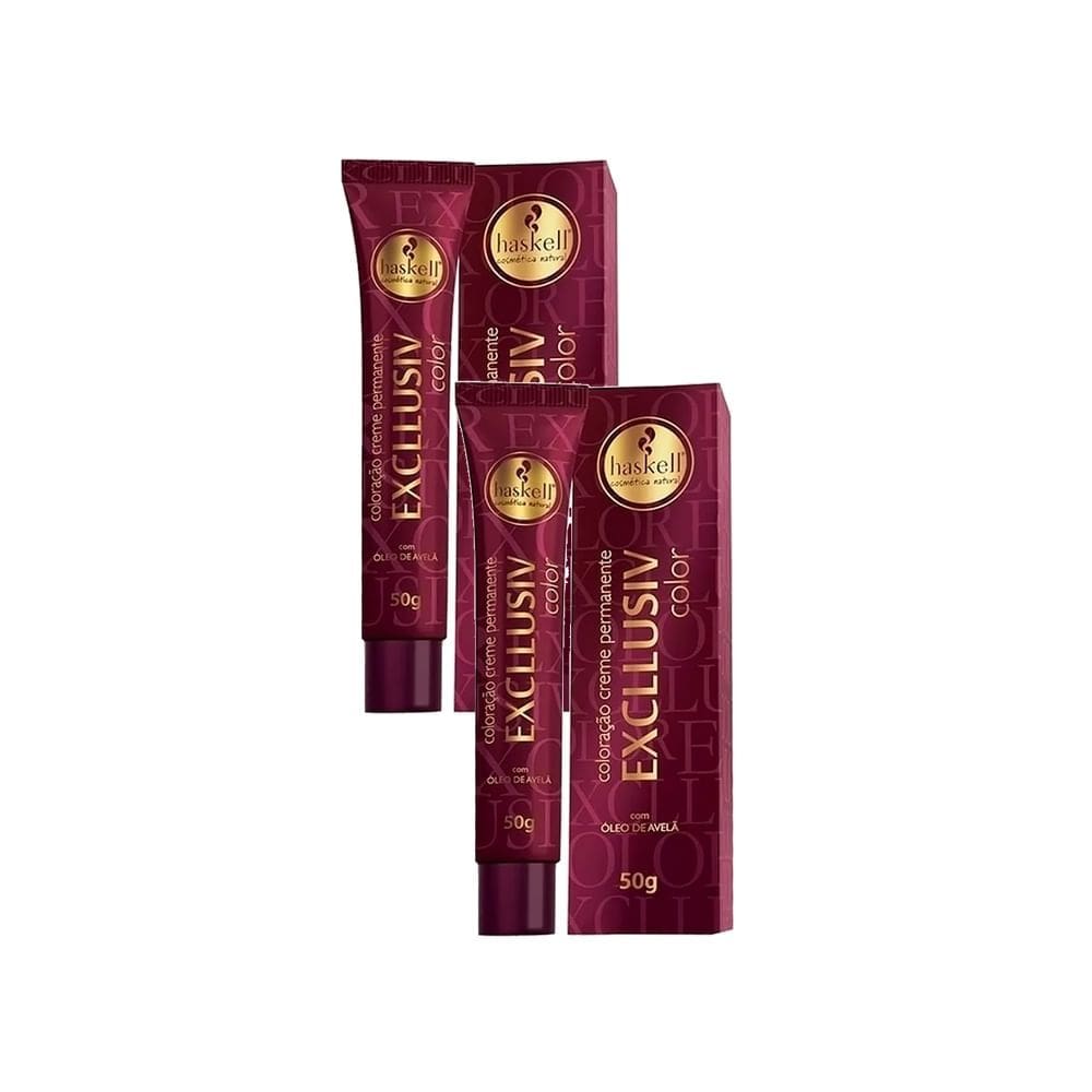 Kit 2 Tintura Creme Haskell Excllusiv Color Louro Escuro Marrom 6.7 50g