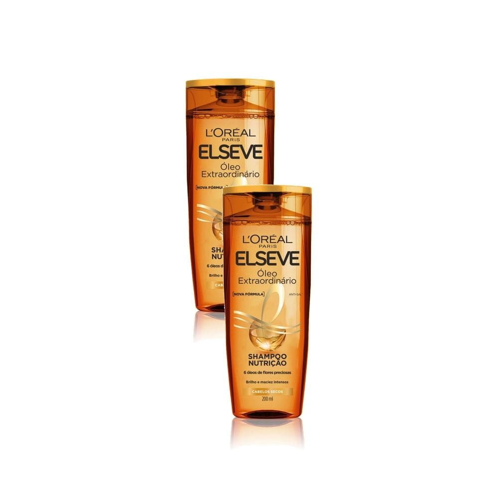 Kit 2 Shampoo Elseve Óleo Extraordinário Nutrição 200ml