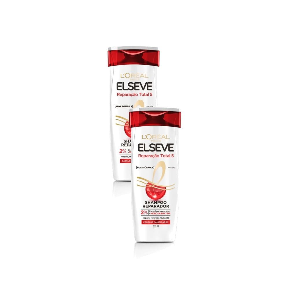Kit 2 Shampoo Elseve Reparação Total 5 com 200ml