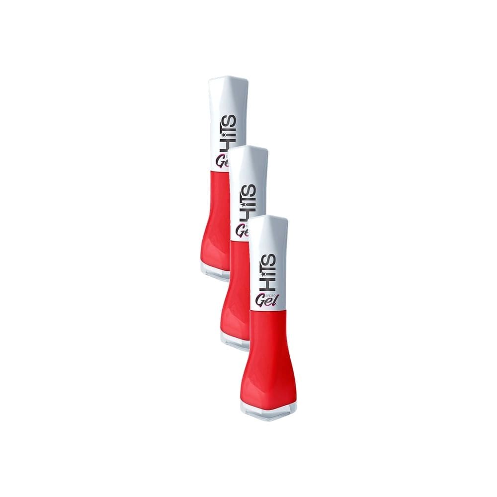 Kit 3 Esmalte Hits Efeito Gel Cor A Fila Anda 8ml