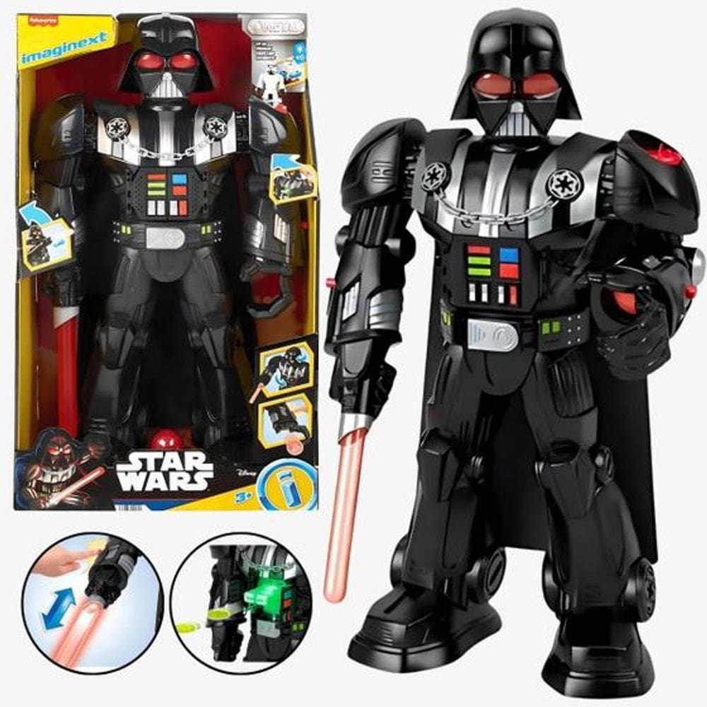 Boneco Star Wars Robô Darth Vader Lança Disco Imaginext - Mattel HXG51