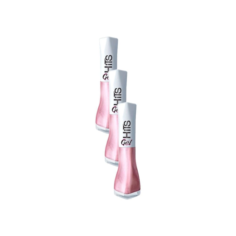 Kit 3 Esmalte Hits Efeito Gel Cor Good Vibes 8ml
