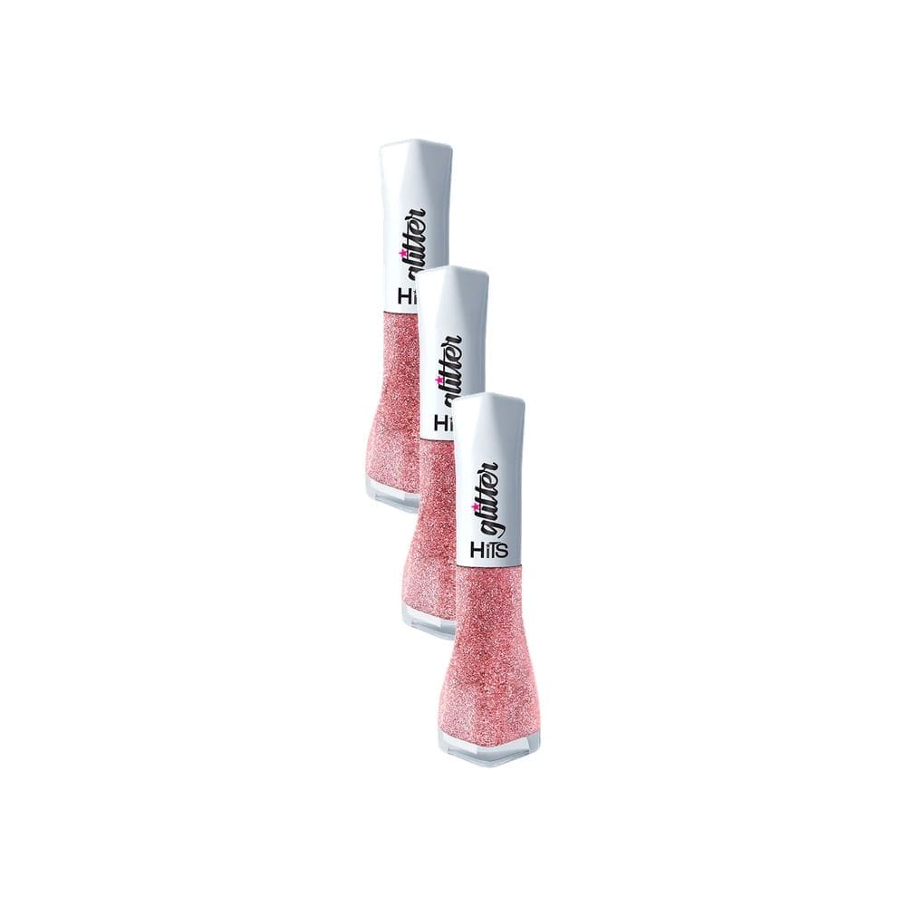 Kit 3 Esmalte Hits Glitter Cor Moscou 8ml