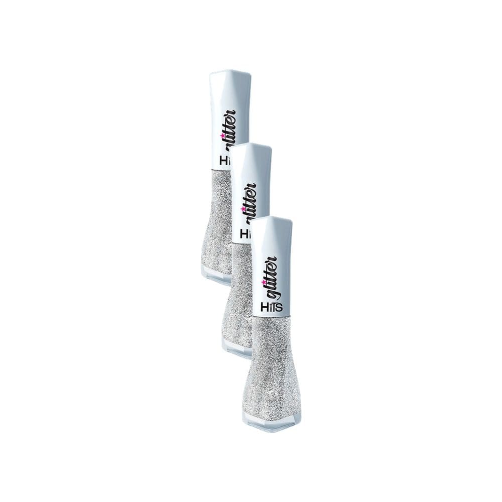 Kit 3 Esmalte Hits Glitter 5Free Cor Santiago 8ml
