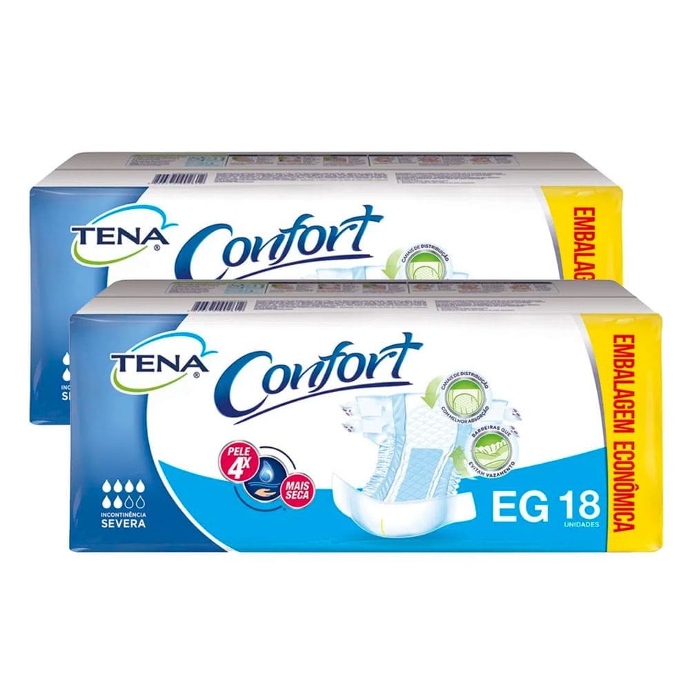 Kit de Fralda Geriátrica Tena Confort Tamanho EG 36 Unidades
