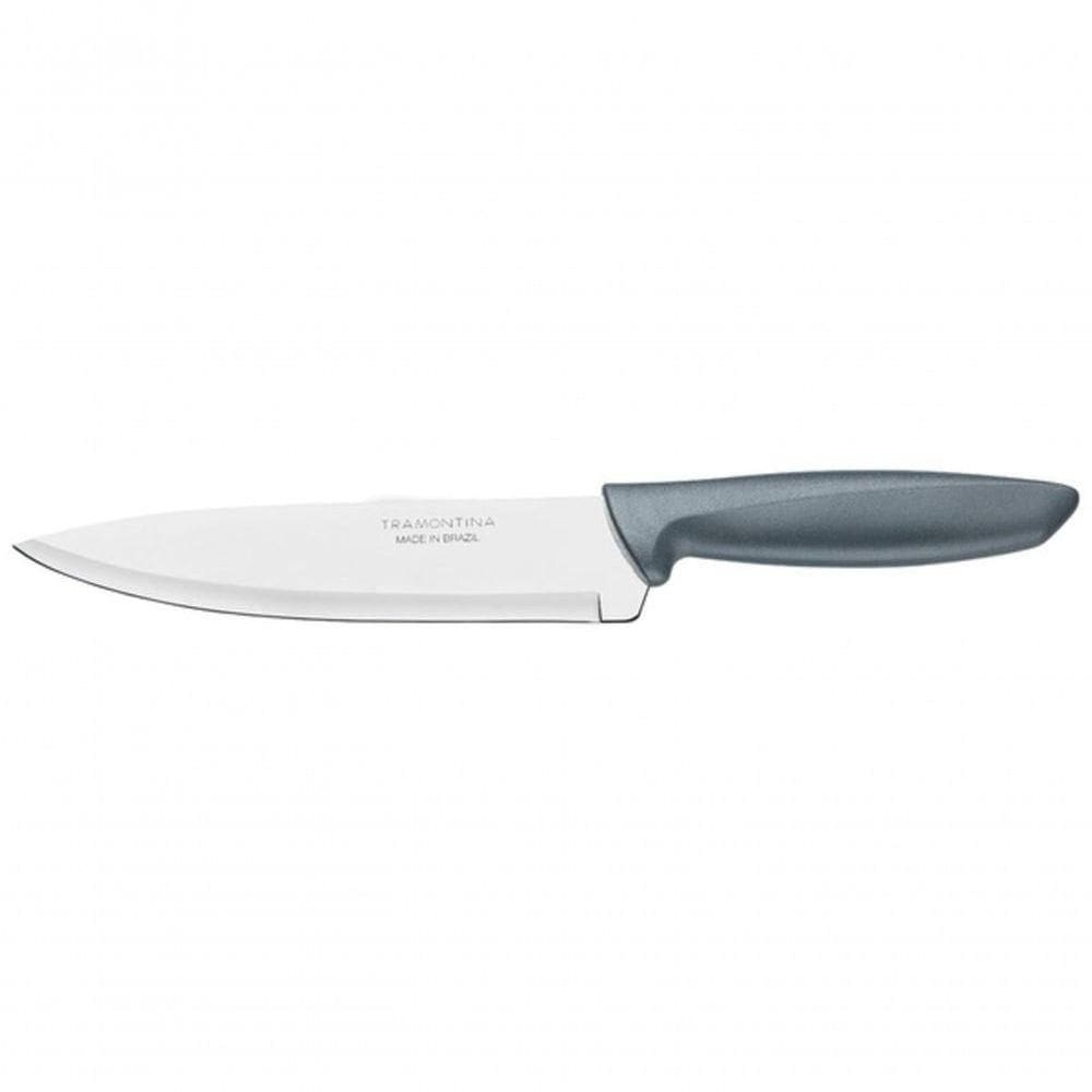 Faca Chef Tramontina Plenus 7” Aço Inox Cabo Cinza