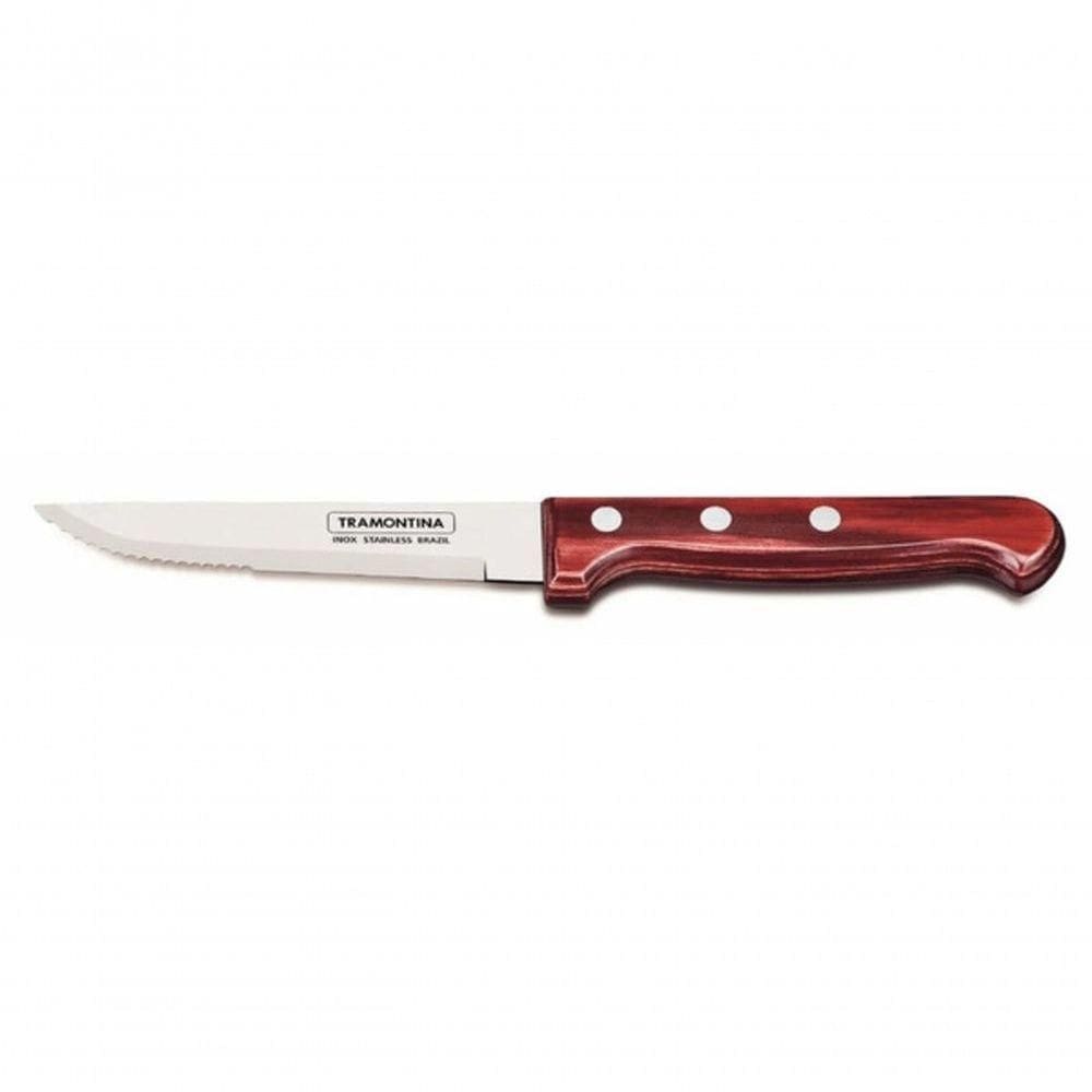 Faca De Churrasco Jumbo Inox Tramontina 5 Cabo Polywood Vermelho