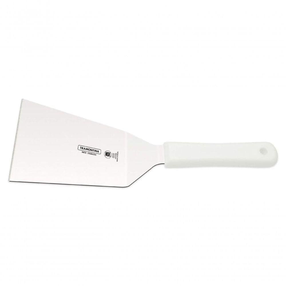 Espátula para Frituras Tramontina Aço Inox Cabo Polipropileno Branco