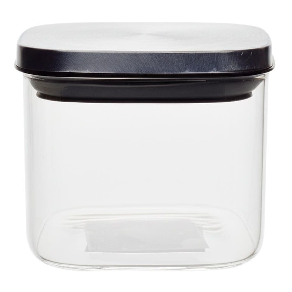 Pote Hermético de Vidro Quadrado Tampa em Inox 600ml - Vista Home
