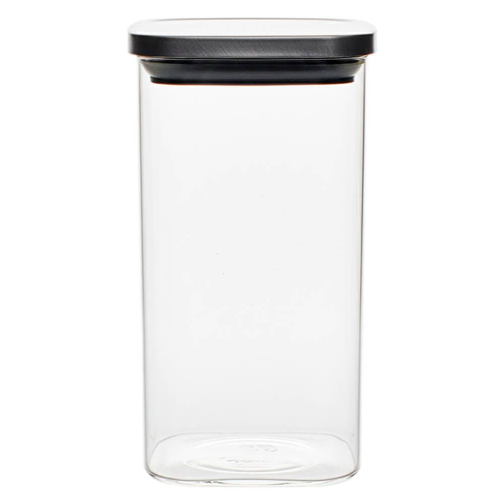 Pote Hermético de Vidro Quadrado Tampa em Inox 1600ml - Vista Home