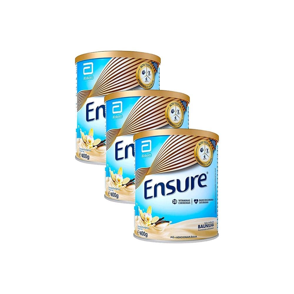 Kit 3 Ensure Baunilha Suplemento Alimentar 400g