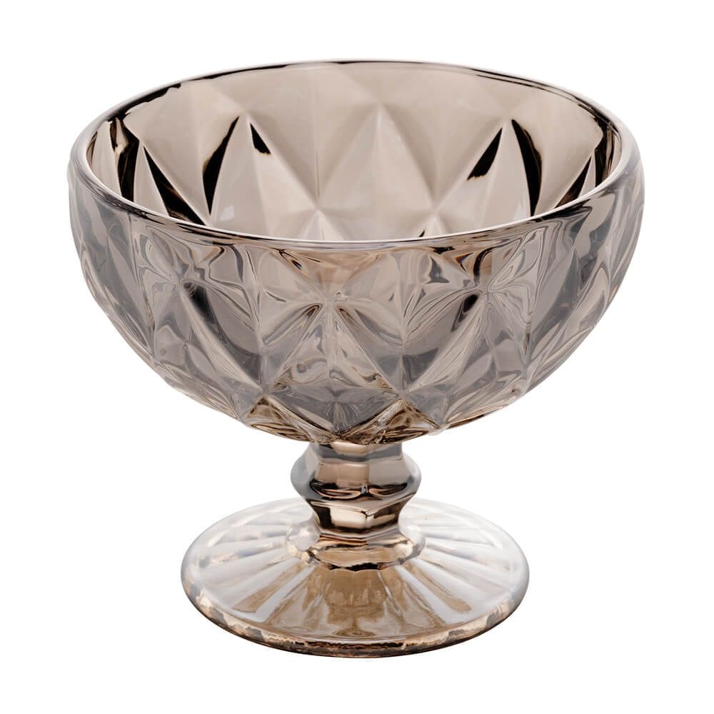Taça de Sobremesa Diamond Vidro 310ml 1 peça Fumê Espelhado - Lyor