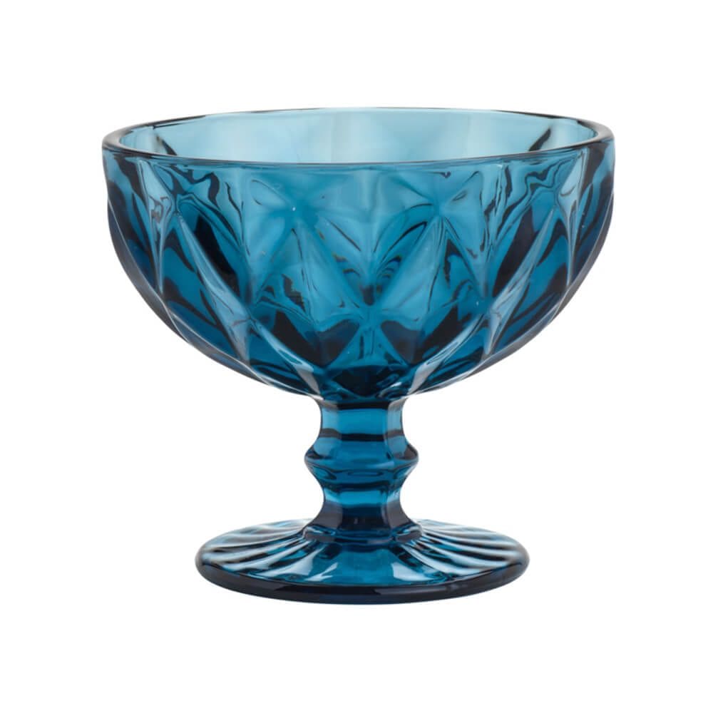 Taça de Sobremesa em Vidro 310ml 1 peça Diamond Azul - Lyor