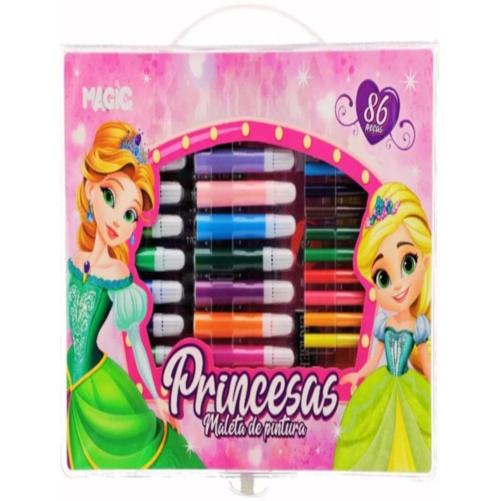 Maleta De Pintura 86 Pecas - Princesas