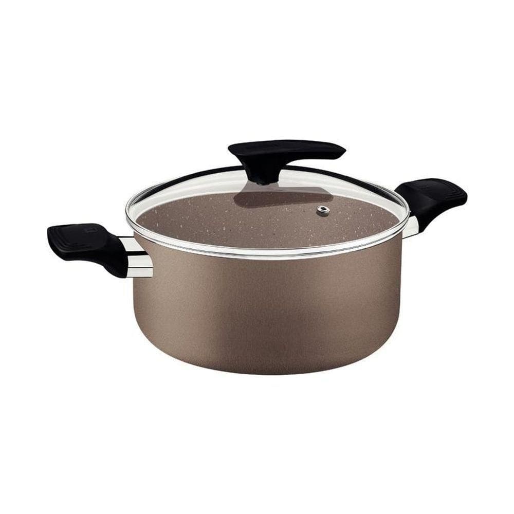 Caçarola Tramontina Milazzo Alumínio 24cm Com Revestimento Antiaderente Starflon Max Amêndoa