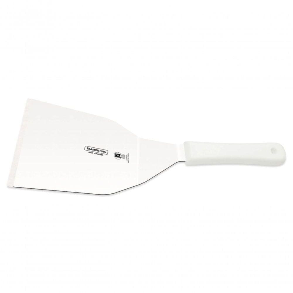Espátula para Hambúrguer Tramontina Aço Inox Cabo Polipropileno Branco