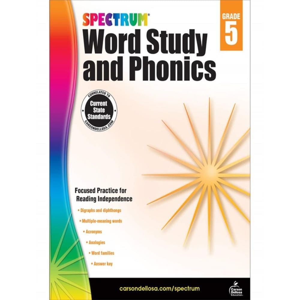 Spectrum Word Study And Phonics - Grade 5