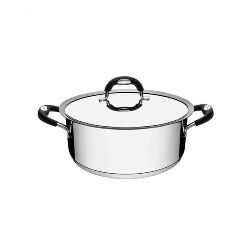 Caçarola Rasa Tramontina Duo Silicone 24cm Em Aço Inox