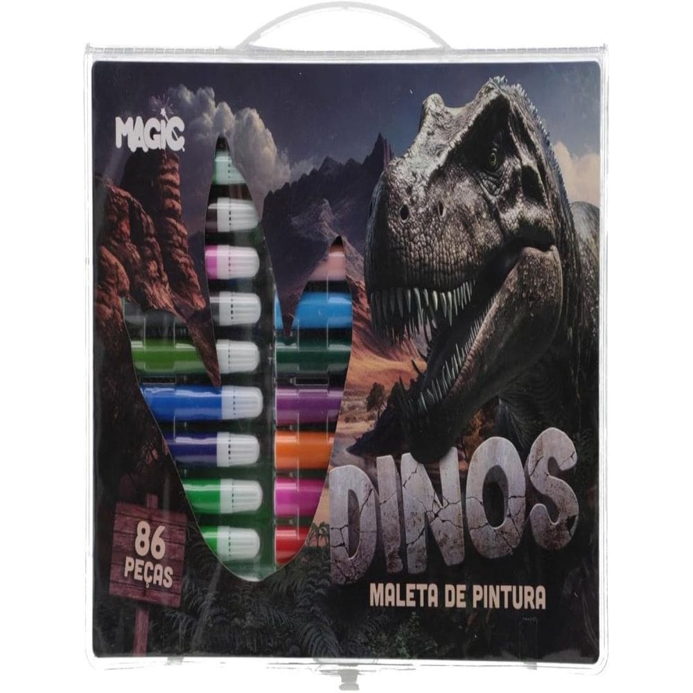 Maleta De Pintura 86 Pecas - Dinossauros