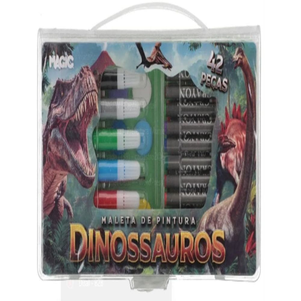 Maleta De Pintura 42 Pecas - Dinossauros