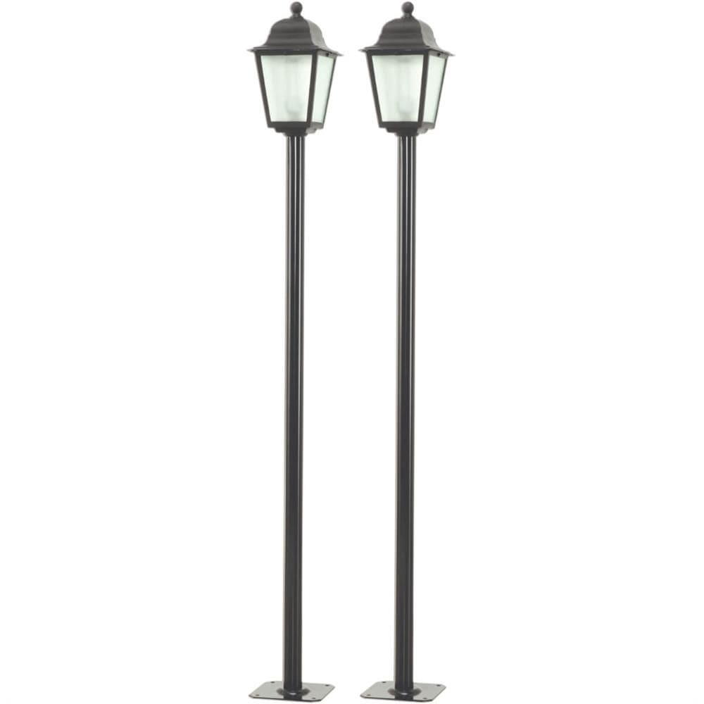 2 Luminárias de Chão para Jardim Pretas Postes Coloniais Dital Linha Soberana Área Externa