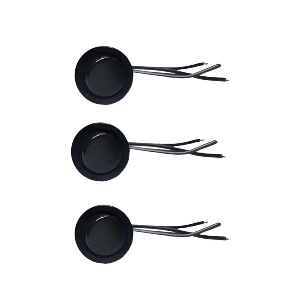 03 Interruptor Para Moveis Botão 22mm Com Cabo 2a Preto