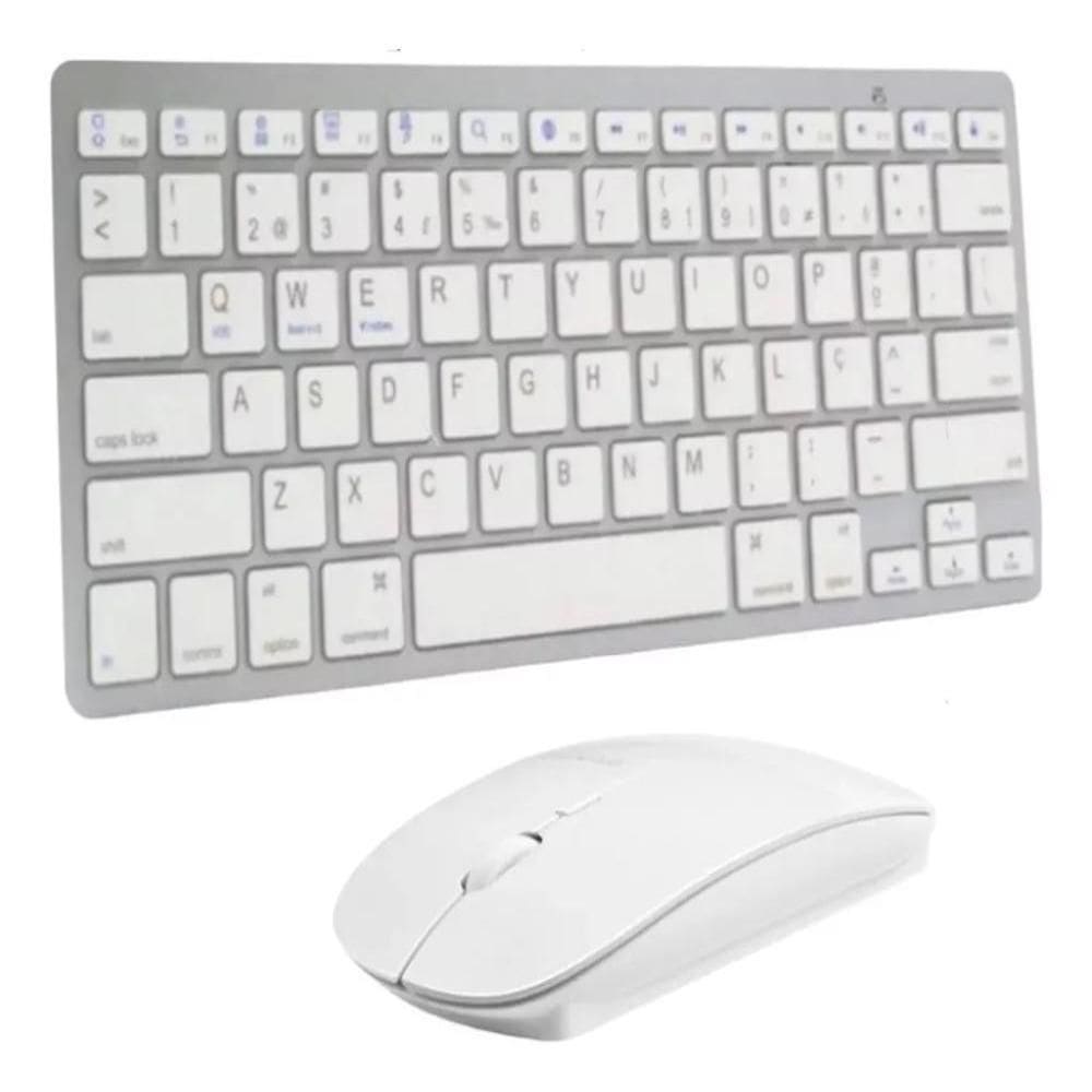 Kit Teclado Mouse Slim Bluetooth para Celular Tablet Pc Notebook e Smart TV