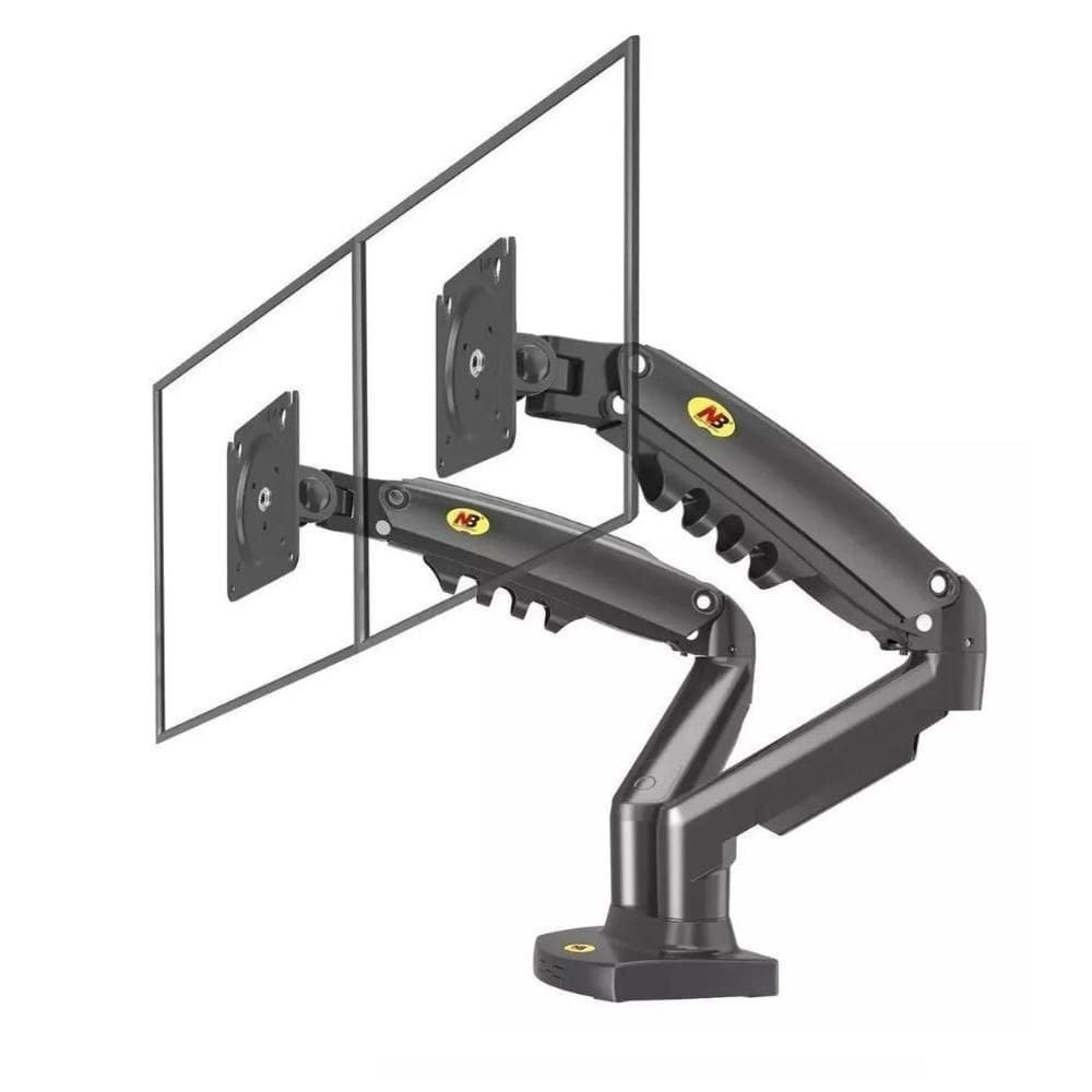 Suporte Com Pistão De Mesa Duplo Para 2 Monitor De 17 Até 27 Polegadas