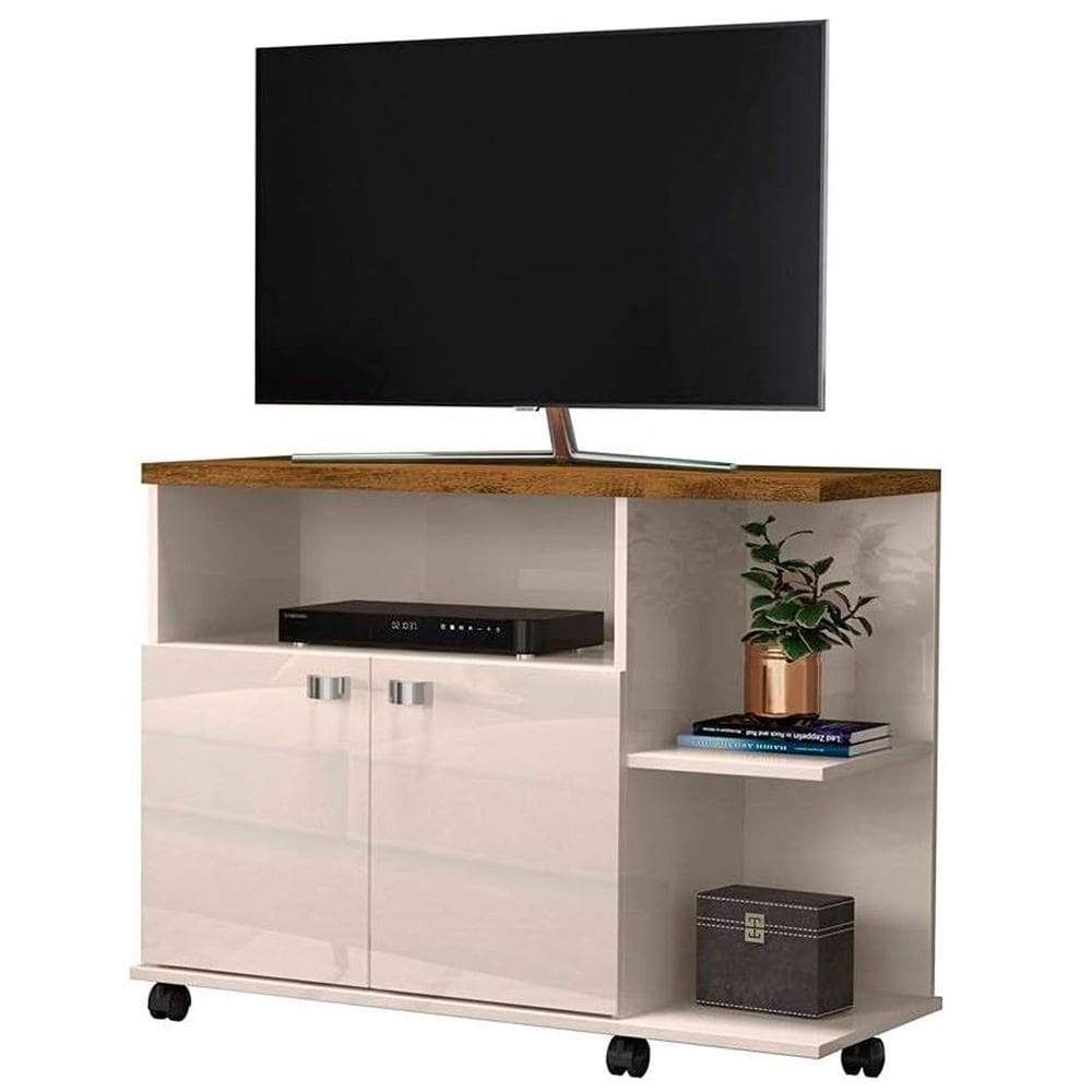 Rack Bancada para Tv de até 40” 2 Portas e Rodízios Boalis
