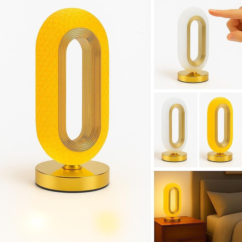 Luminária Mesa Abajur Decorativo Efeito Cristal Dourado