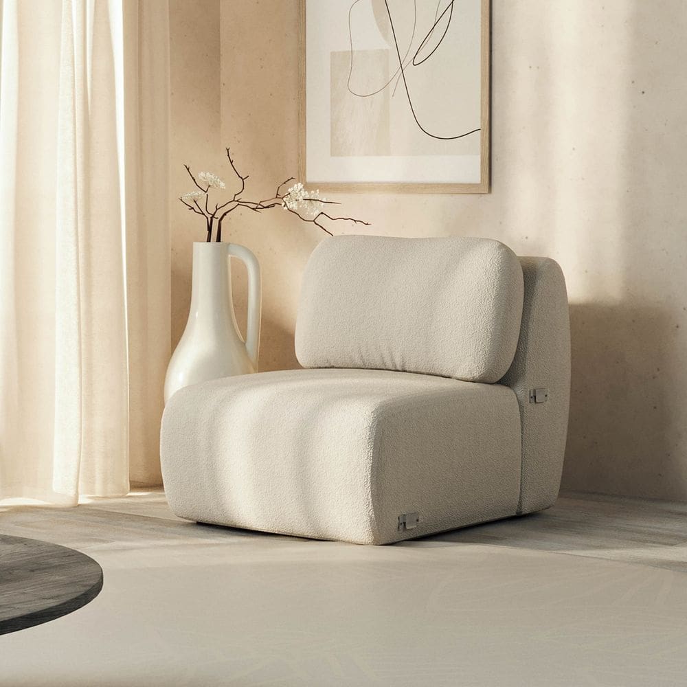 Sofá Modular 80cm sem Braço Orla Cabecasa Madeiramadeira Espuma do Mar