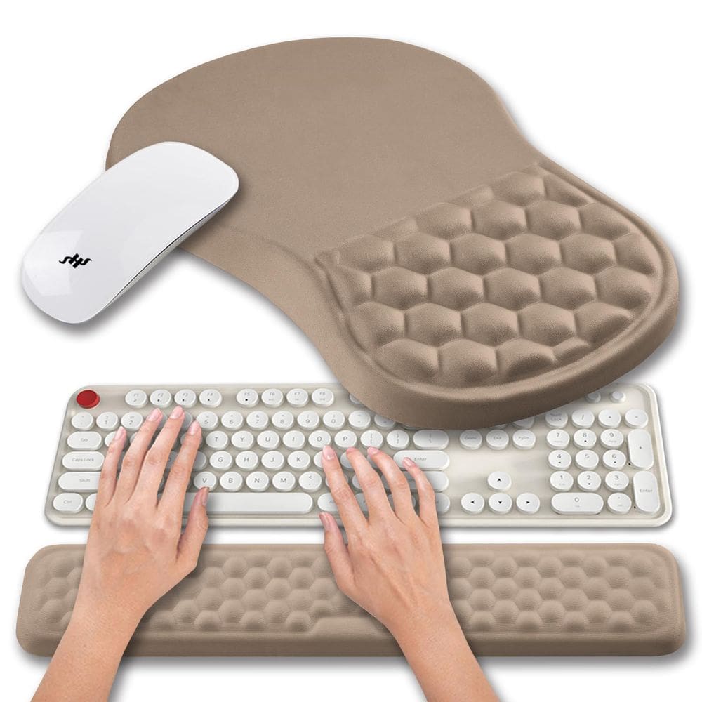 Conjunto de suporte de pulso e descanso de pulso para mouse Pad Hokafenle 2 em 1
