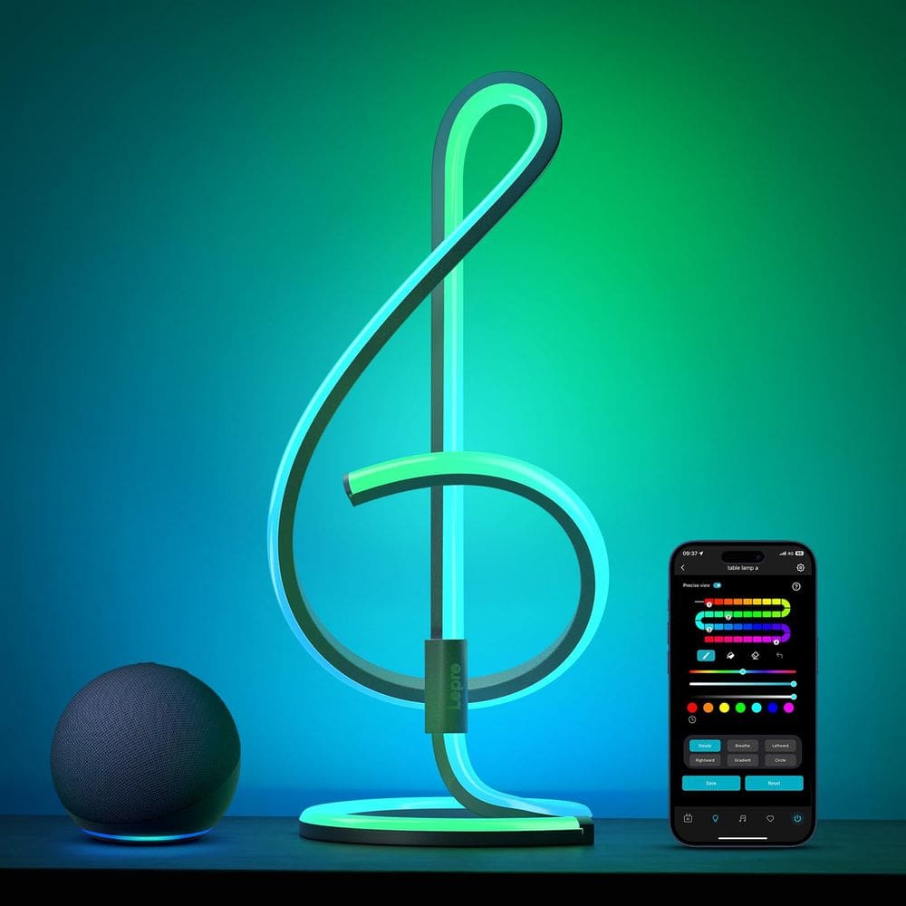 Candeeiro de mesa inteligente Lepro TB2 AI RGB+IC LED endereçável WiFi